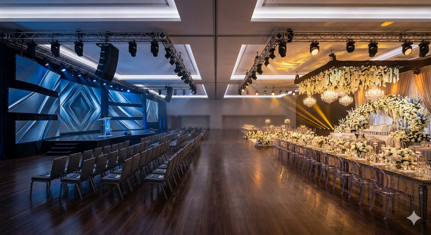 Corporate and social event production setup