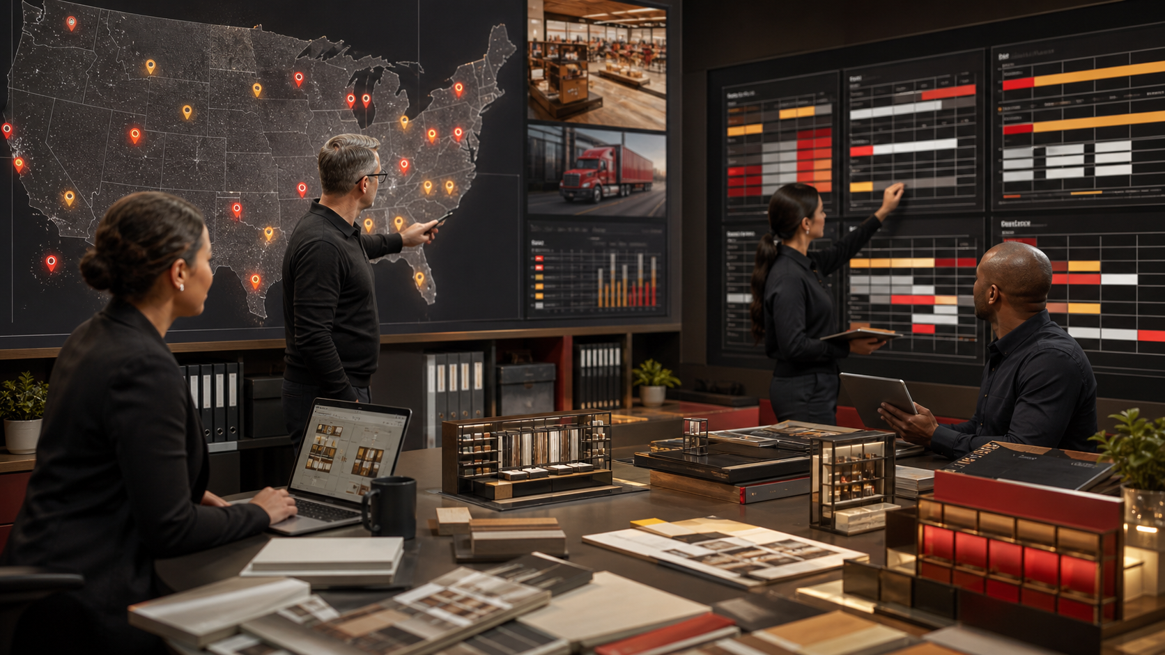 Multi-location retail deployment coordination visual